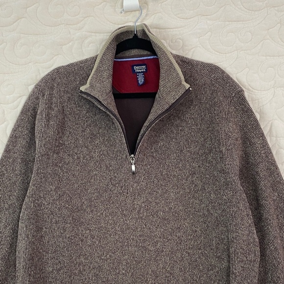 Denver Hayes Zip-Up Sweater Dark Brown Corduroy Size XL - Picture 3 of 6